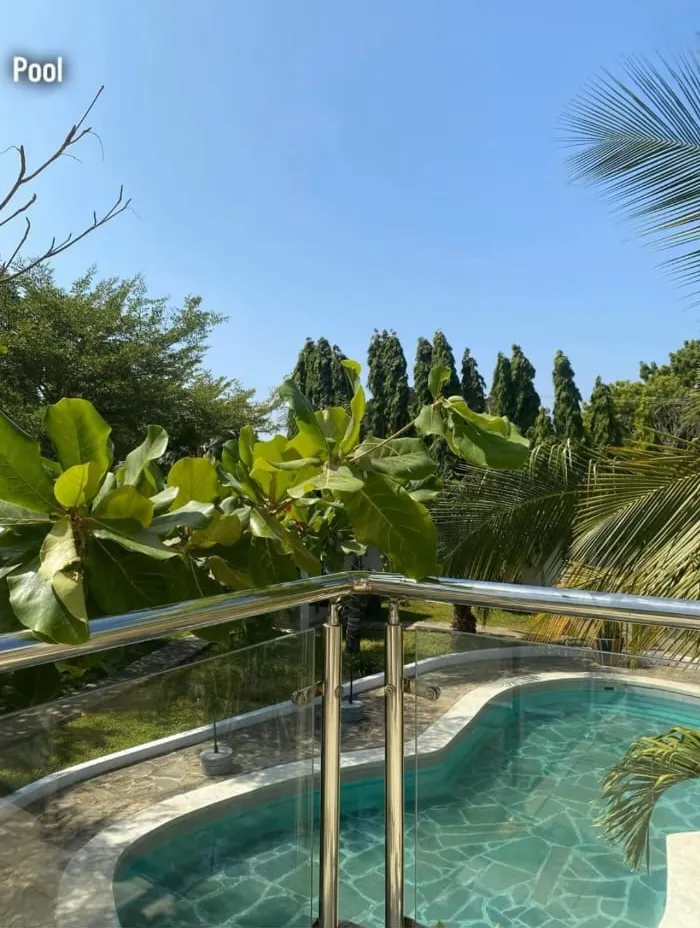 Balcony and pool view from a Malindi and Watamu accommodation property