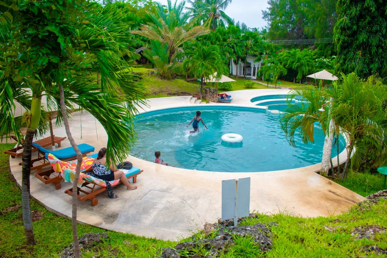 Overhead-style pool overview at a Malindi and Watamu accommodation stay
